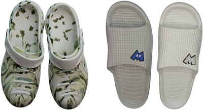 BLIBBERS Men Slides(White, Green , 7)