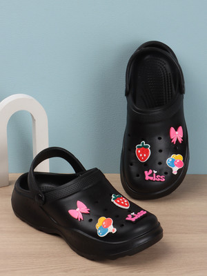 Zapatoz Women Clogs(Black , 4)