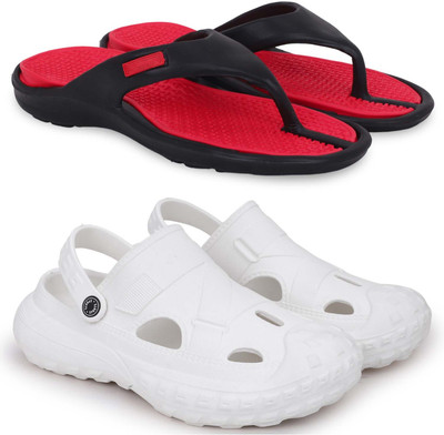 Kapani Fashion Men Slippers(Red, White , 8)