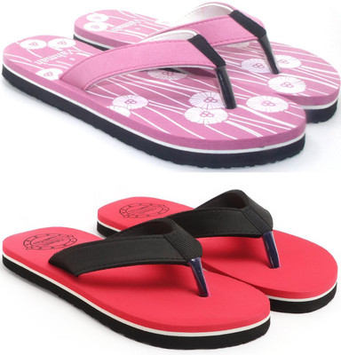 VAHMAH Women Slippers(Pink, Red , 8)