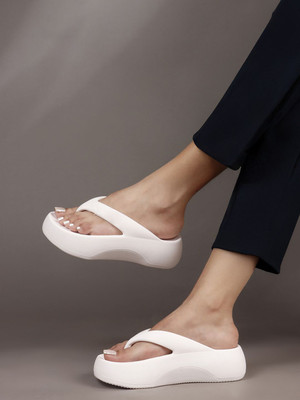 SUKUN Women Slides(White , 7)