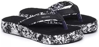 ASHUMAN Women Women/Girls stylish Ortho slippers Indoor Outdoor Soft And Comfortable Slippers(Black , 7)