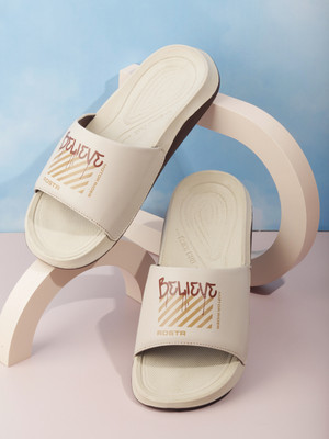 Roadster Men Flip Flops(Beige, Brown , 7)