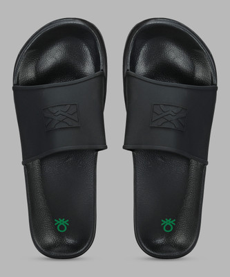 United Colors of Benetton Men Slides(Black , 9)