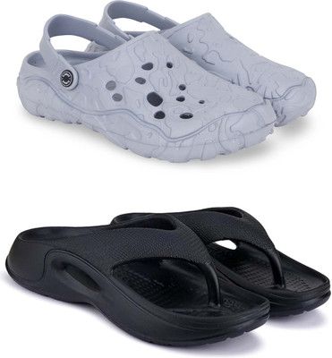 Kapani Fashion Men Slippers(Grey, Black , 6)