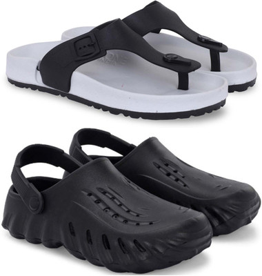 Pampy Angel Men Slippers(Grey, Black , 6)