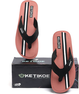 KETIKOE Men Flip Flops(Pink , 7)