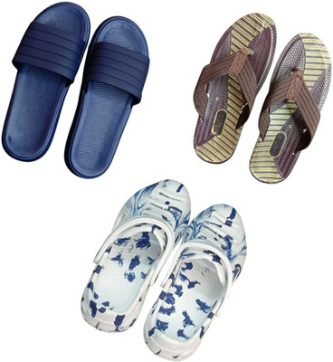 BLIBBERS Men Slippers(Blue, Brown, Multicolor , 9)