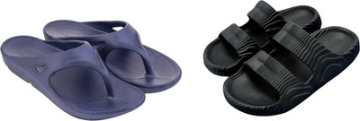 ventus Men Flip Flops(Blue, Black , 8)