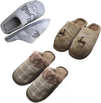 Mahi Enterprises Men Flip Flops(Grey, Beige, Beige , 6)