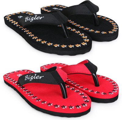 BIZLER Women Soft Ortho Slippers | Lightweight, Non-Slip & Stylish Daily Wear Slippers(Multicolor , 7)