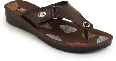 ACTION MILANO Women Flip Flops(Brown , 7)