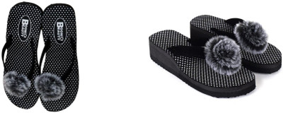 BOOMBEAUTY Women Flip Flops(Multicolor , 7)