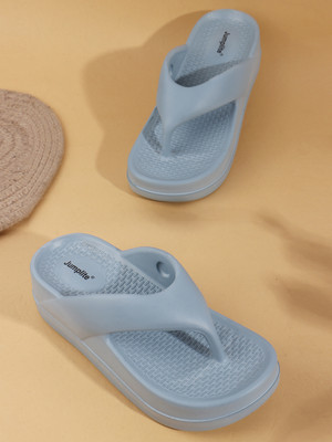 JUMPLITE Women Slippers(Blue , 3)