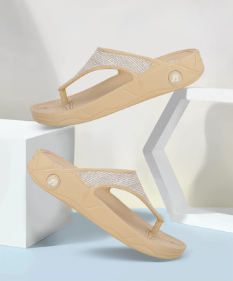 Bata Women Flip Flops(Beige , 6)