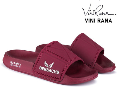 BERSACHE Women Slides(Maroon , 6)