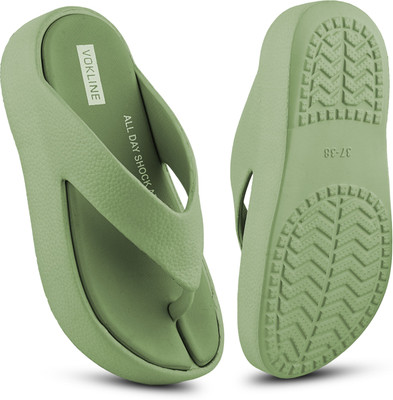 Vokline Women Slippers(Olive , 4)