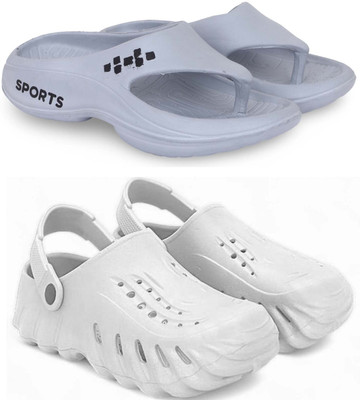 Pampy Angel Men Slippers(Grey, White , 7)