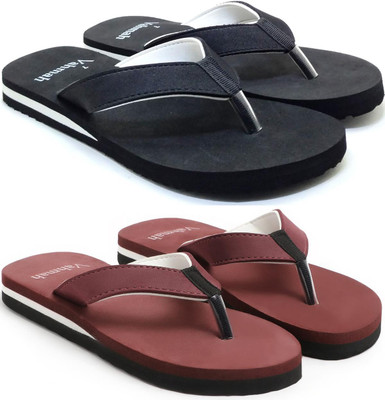 VAHMAH Women Slippers(Black, Maroon , 7)
