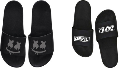 nvisan Men Slides(White, Grey, Black , 10)
