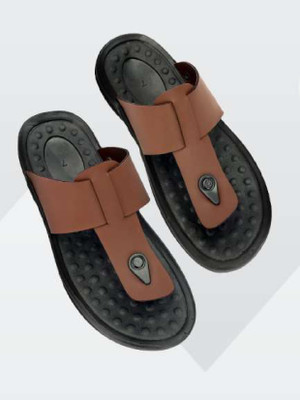Buxton Men Flip Flops(Tan, Black, Brown , 7)