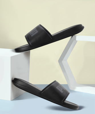 PUMA Men Slides(Black , 8)
