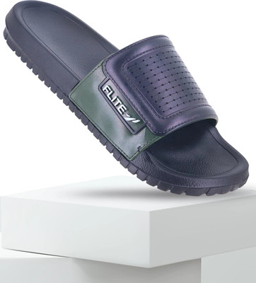 FLITE Men Slippers(Black, Olive , 7)
