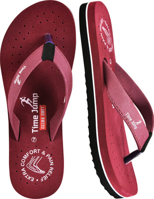 Time Jump Women Slippers(Maroon , 4)
