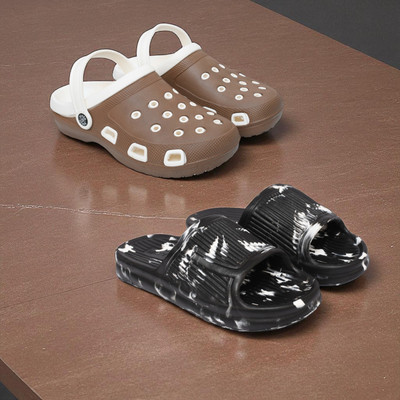 Acorn Men Slides(Brown, Black , 10)
