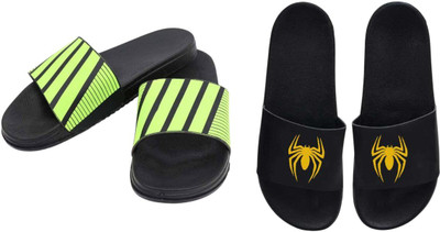 nvisan Men Slides(Green, Yellow , 8)