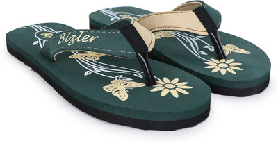 BIZLER Women Soft Ortho Slippers | Lightweight, Non-Slip & Stylish Daily Wear Flip Flops(Green , 7)