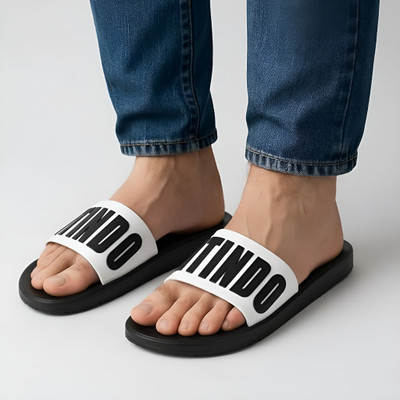 MTINDO Men Slides(White , 7)