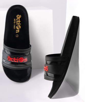 action Men Slides(Black , 9)
