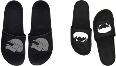 nvisan Men Slides(White, Grey , 6)