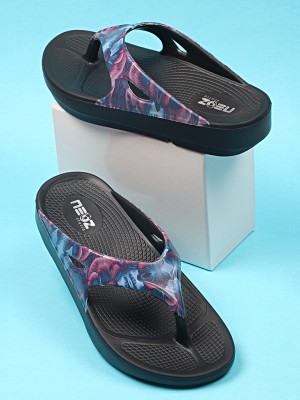 Neoz Women Flip Flops(Black , 7)