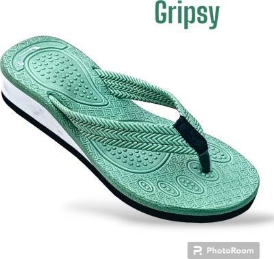 Gripsy Women Slippers(Green , 8)