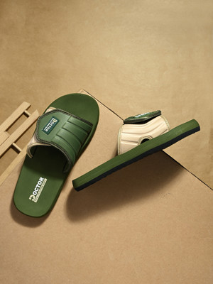 Doctor Health Super Soft Men Comfort Doctor Slippers for Men | Soft Cushion, Lightweight, Anti Skid Sole Slides(Olive , 8)