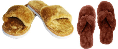 rexizone Women Flip Flops(Brown, Brown , 6)
