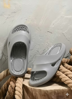 VELVON Men Flip Flops(Grey , 8)