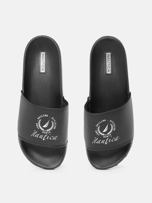 NAUTICA Men Slides(Black , 8)