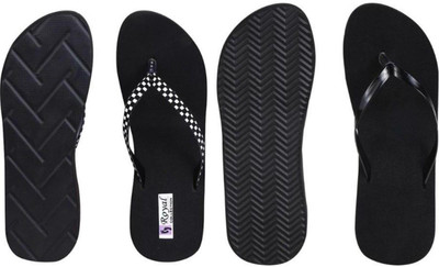 SHIPEE Women Slippers(Black , 4)