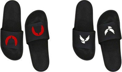 nvisan Men Slides(Red, White, Black , 10)