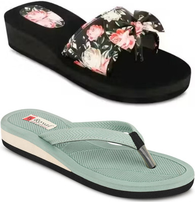 kishu Women Flip Flops(Multicolor , 5)