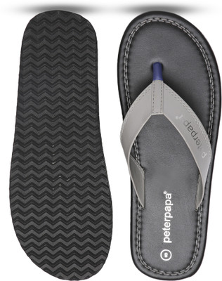 Peterpapa Men Flip Flops(Grey , 10)