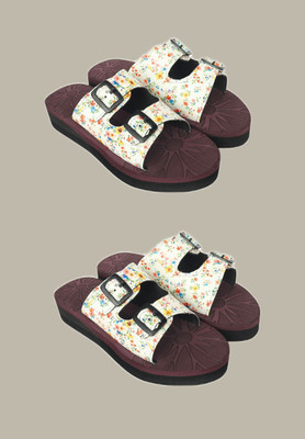 HOC Women Slippers(Pink, Black , 5)