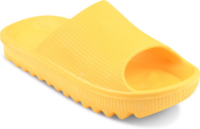 World Wear Footwear Men Slides(Yellow , 5)