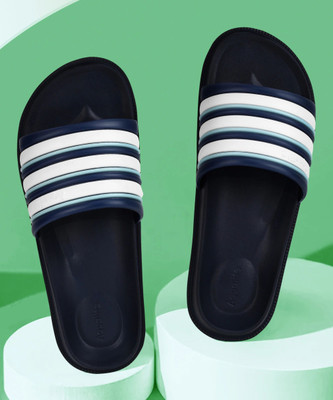 Aqualite Men Anti-Skid Slides(Blue, White, Navy , 10)
