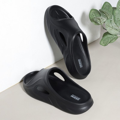 OZZOH Men Slides(Black , 11)