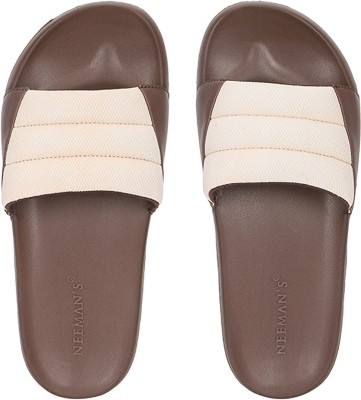 Neemans Men Slides(Off White, Brown , 8)