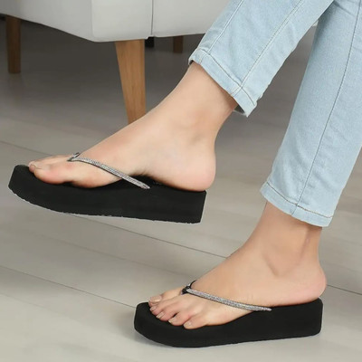 JMPW SPORT Women Slippers(Black , 7)